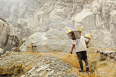 Kawah Ijen - sulphur vulcano, Indonesia, East Jawa Stock Photo