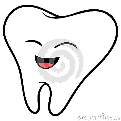 Kawaii Baby Tooth Vector Illustration