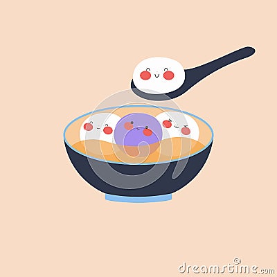 Kawaii chinese new year food vector illustration Vector Illustration
