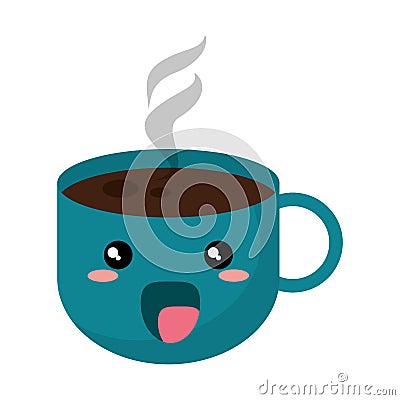 Kawaii coffee cup hot Vector Illustration