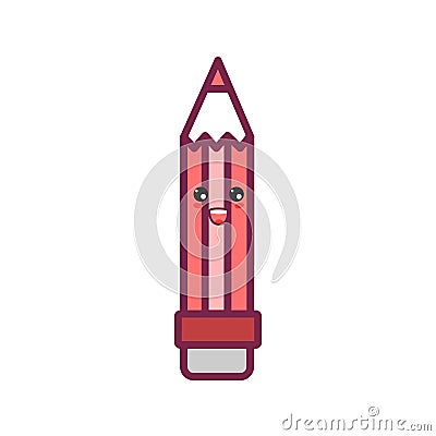 Kawaii cute happy pencil tool Vector Illustration
