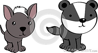 Kawaii cute little baby animals cartoon collection Vector Illustration
