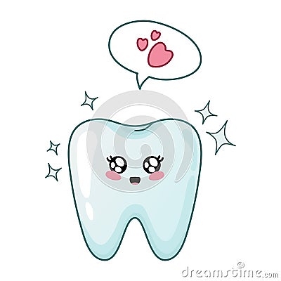 Kawaii dental care Vector Illustration