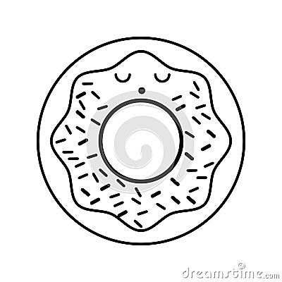 Kawaii donut cartoon Vector Illustration