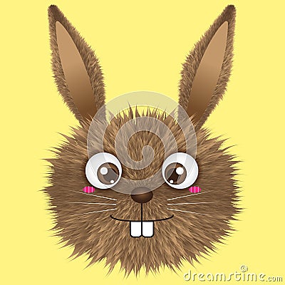 Kawaii Furry Rabbit Illustration Vector Illustration