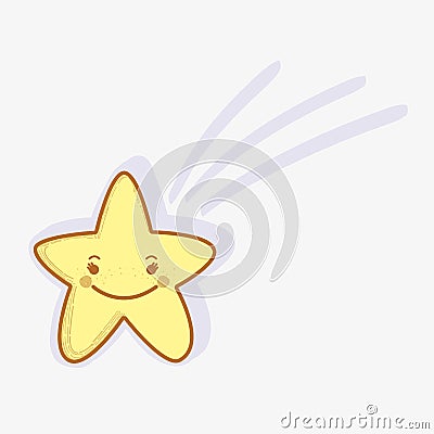 Kawaii happy star icon Vector Illustration