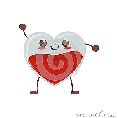 kawaii heart blood crystal Cartoon Illustration