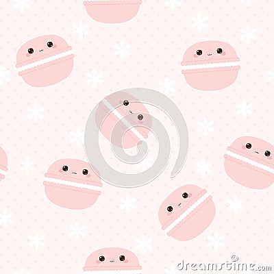 Kawaii macarons seamless Vector Illustration