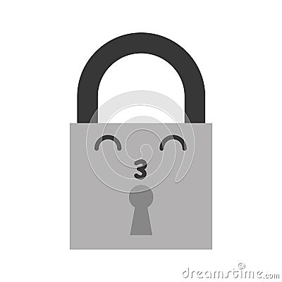 Kawaii padlock cartoon Vector Illustration