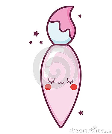 kawaii paint brush Vector Illustration