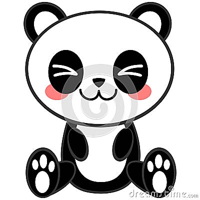 Kawaii Panda Vector Illustration