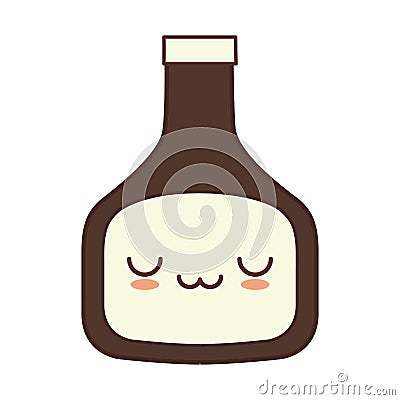 kawaii plastic bottle chocolate sauce Cartoon Illustration