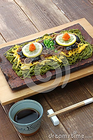 Kawara soba, japanese local food Stock Photo