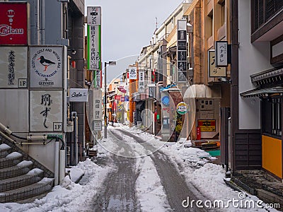 Kanazawa, Japan Roads in Winter Editorial Stock Photo