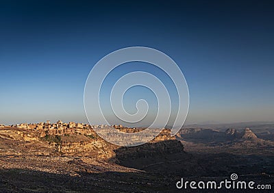 Kawkaban ancient hilltop village in haraz mountains of yemen Stock Photo