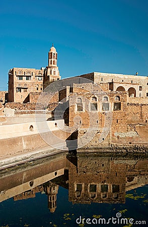 Kawkaban village water cistern in yemen Stock Photo