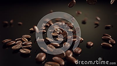 Kawowych fasoli zwolnionego tempa spadać Kawowych fasoli zwolnionego tempa spadać