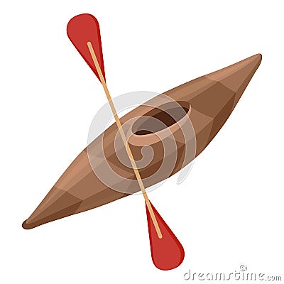 Kayak Eskimo canoe Vector Illustration