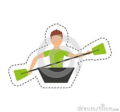 Kayak extreme sport icon Vector Illustration