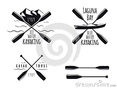 Kayak Icons Vector Illustration