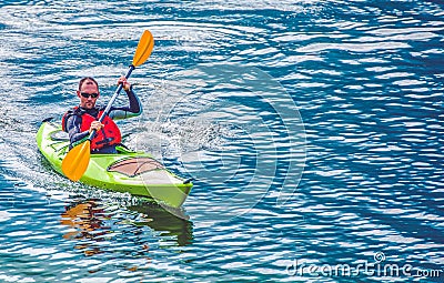 Kayak Lake Tour Stock Photo