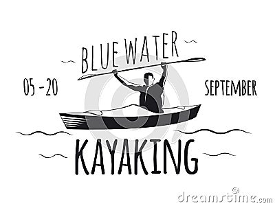 Kayak with men Vector Illustration