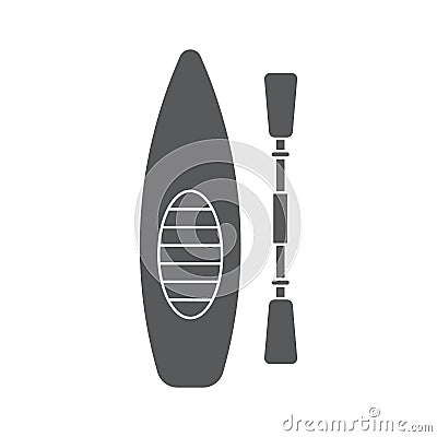 Kayak and oar top view vector icon symbol sport isolated on white background Vector Illustration