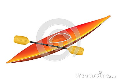 Kayak with paddle Vector Illustration