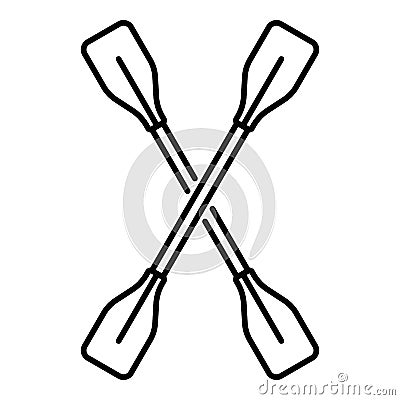 Kayak paddle icon, outline style Vector Illustration