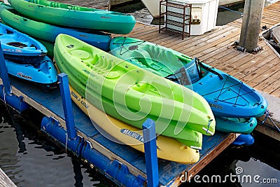 Kayak rental boats Editorial Stock Photo