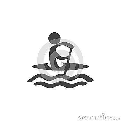 Kayak sprint sport vector icon Vector Illustration