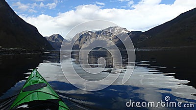 Kayak trip - Sognefjord - FlÃ¥m Stock Photo