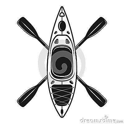 Kayak and two crossed paddles vector illustration Vector Illustration