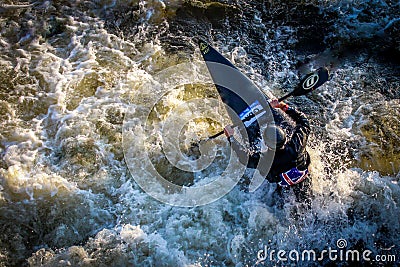 Kayaker at National Watersports Centre Editorial Stock Photo