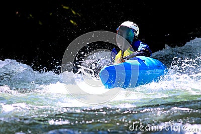 Kayaker Patton's Run Nantahala River Stock Photo