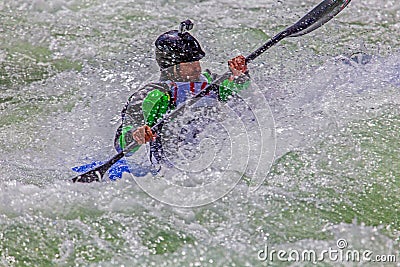 Kayaker In Rough Water #2 Editorial Stock Photo