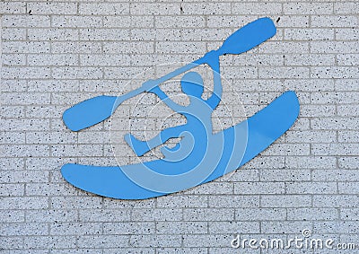 Kayaker sign on wall Editorial Stock Photo