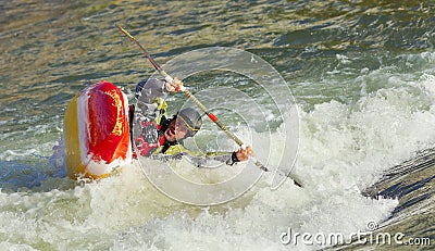 Kayaker Tipping Over Editorial Stock Photo