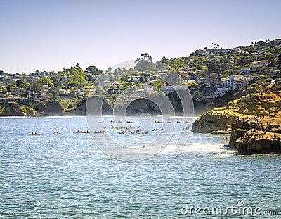 Kayakers, La Jolla, California Editorial Stock Photo