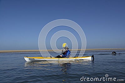 Kayaking around Pelican Point Stock Photo