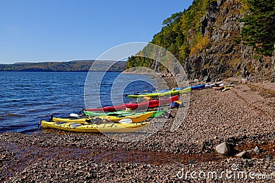Kayaking on Cape Breton Island Editorial Stock Photo
