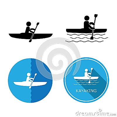 kayaking icon vector Vector Illustration