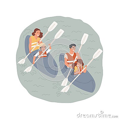Kayaking isolated cartoon vector illustration. Vector Illustration