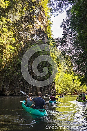 Kayaking in krabi Editorial Stock Photo