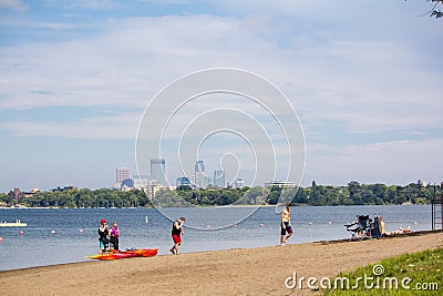 Kayaking on Lake Calhoun in Minneapolis Editorial Stock Photo