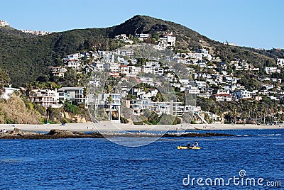 Kayaking off Laguna Beach, California. Editorial Stock Photo