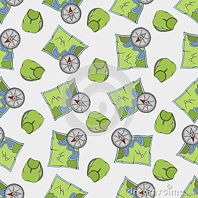 Kayaking Pattern XX Vector Illustration