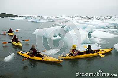 Kayaking Prince William Sound Alaska Editorial Stock Photo