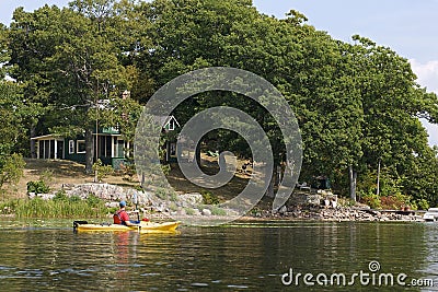 Kayaking - Thousand Islands, Ontario Stock Photo