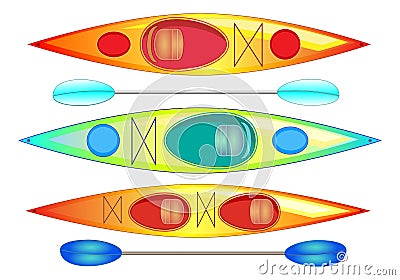 Kayaks and paddles Stock Photo
